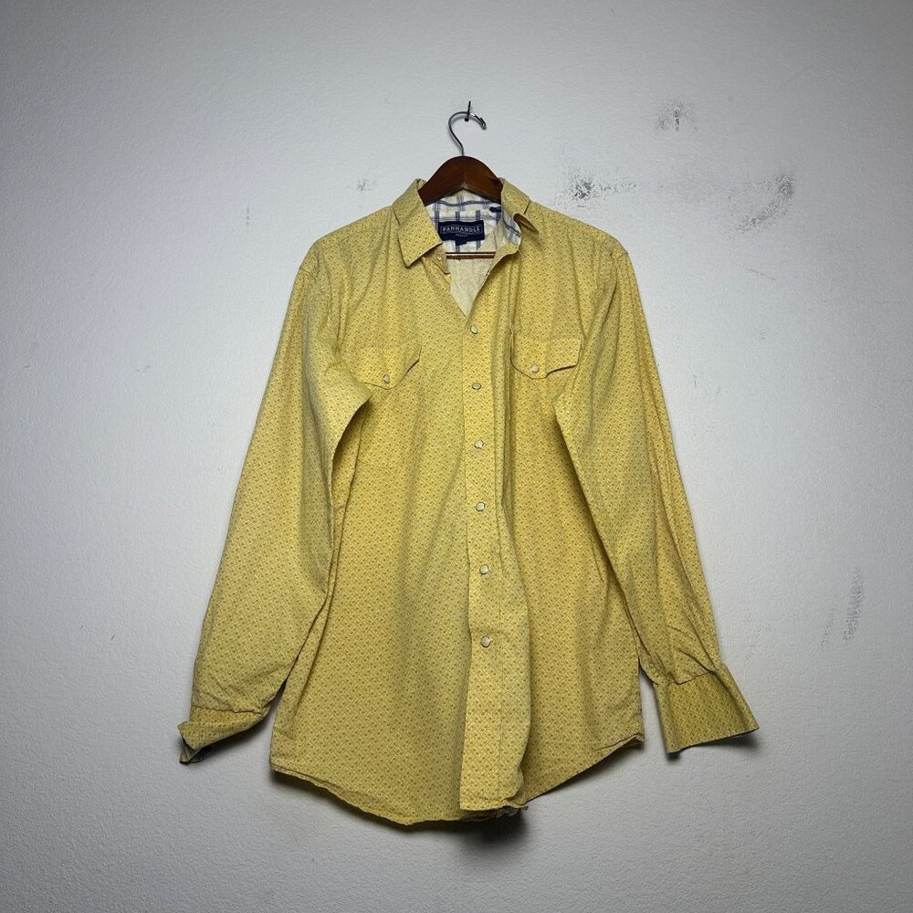 Panhandle Button Up Casual Shirt Men L Pearl Snap Western Y2K Cowboy Texas Rodeo